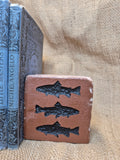 Trout Stream Silhouette Engraved Brick Bookend