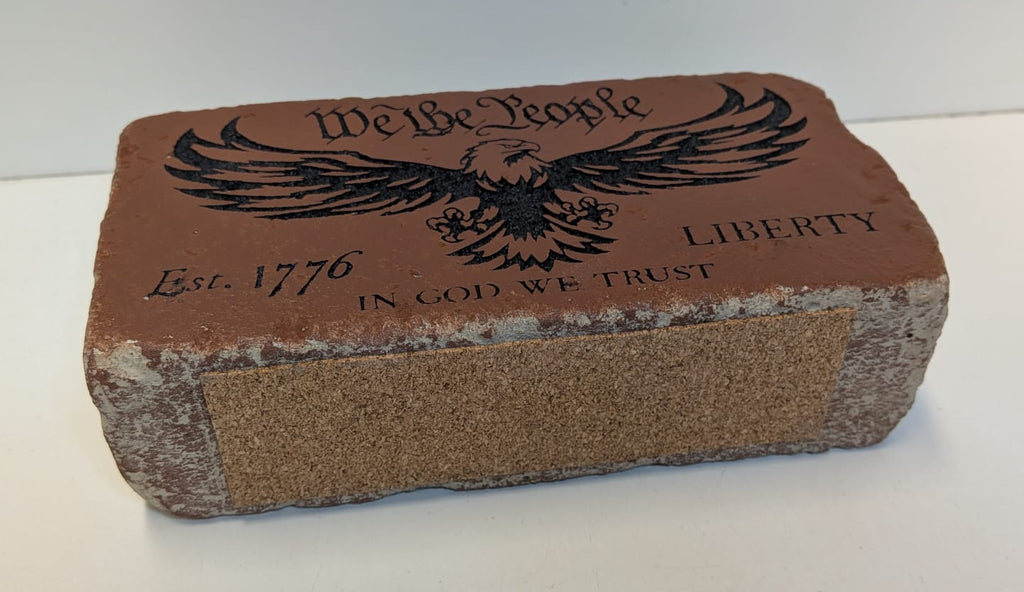 We The People Eagle Engraved Brick Bookend For Home, Office, or Library
