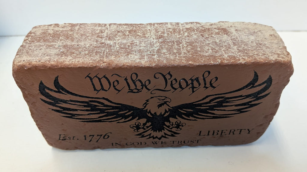 We The People Eagle Engraved Brick Bookend For Home, Office, or Library