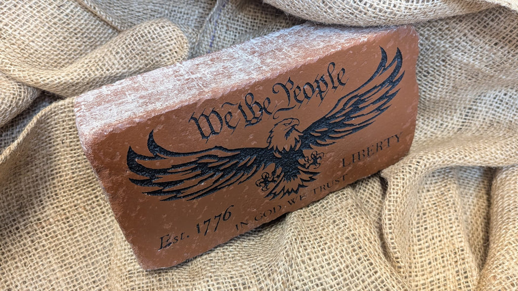 We The People Eagle Engraved Brick Bookend For Home, Office, or Library
