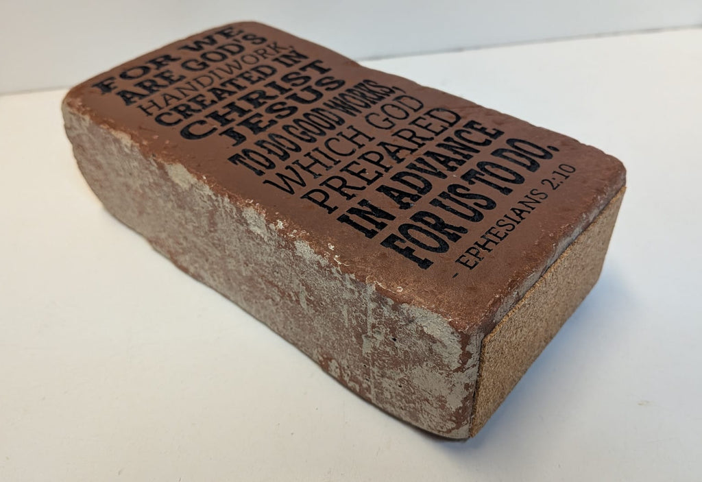 Engraved Brick Bookend, Ephesians 2:10 Scripture Verse