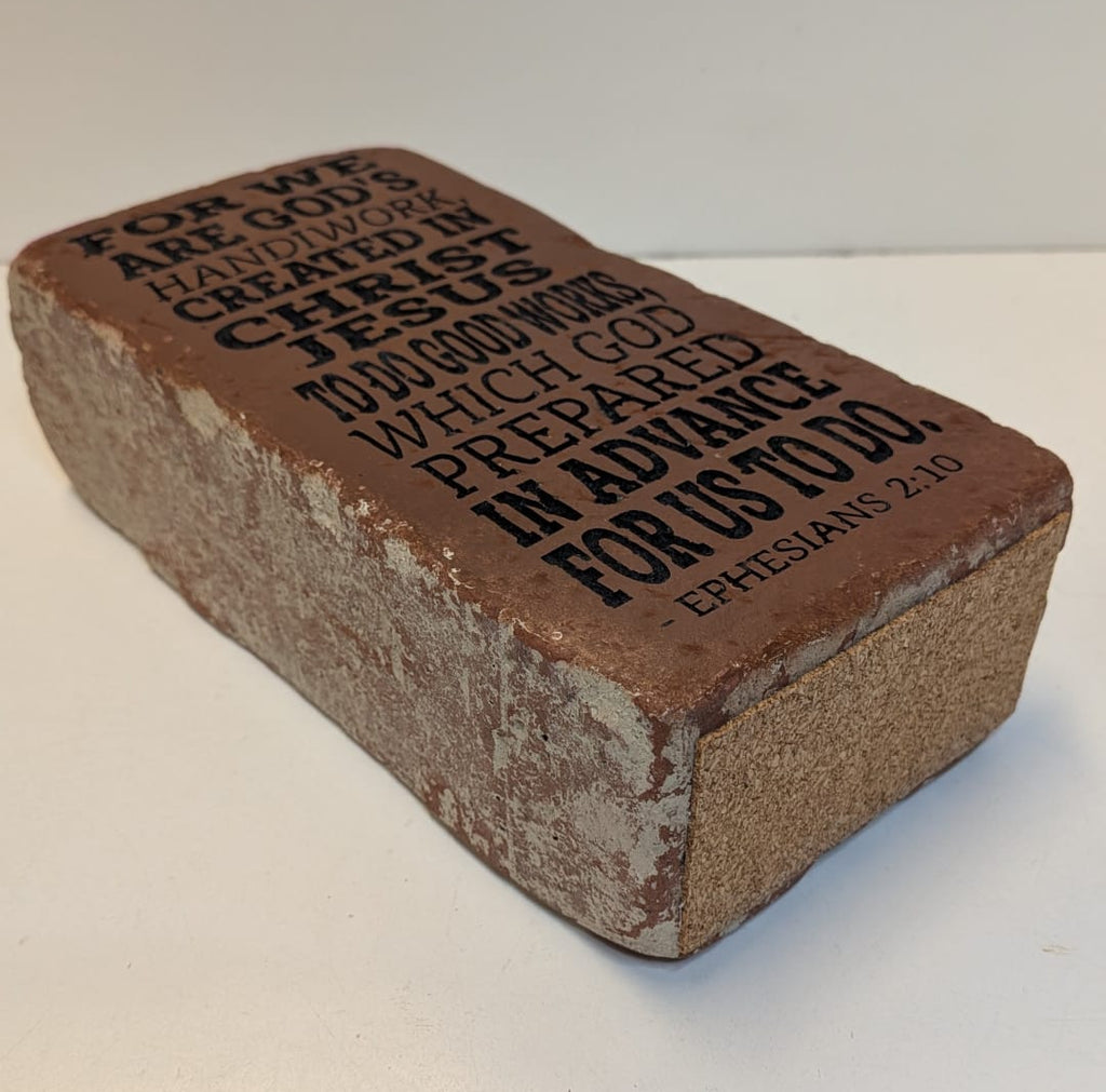 Engraved Brick Bookend, Ephesians 2:10 Scripture Verse