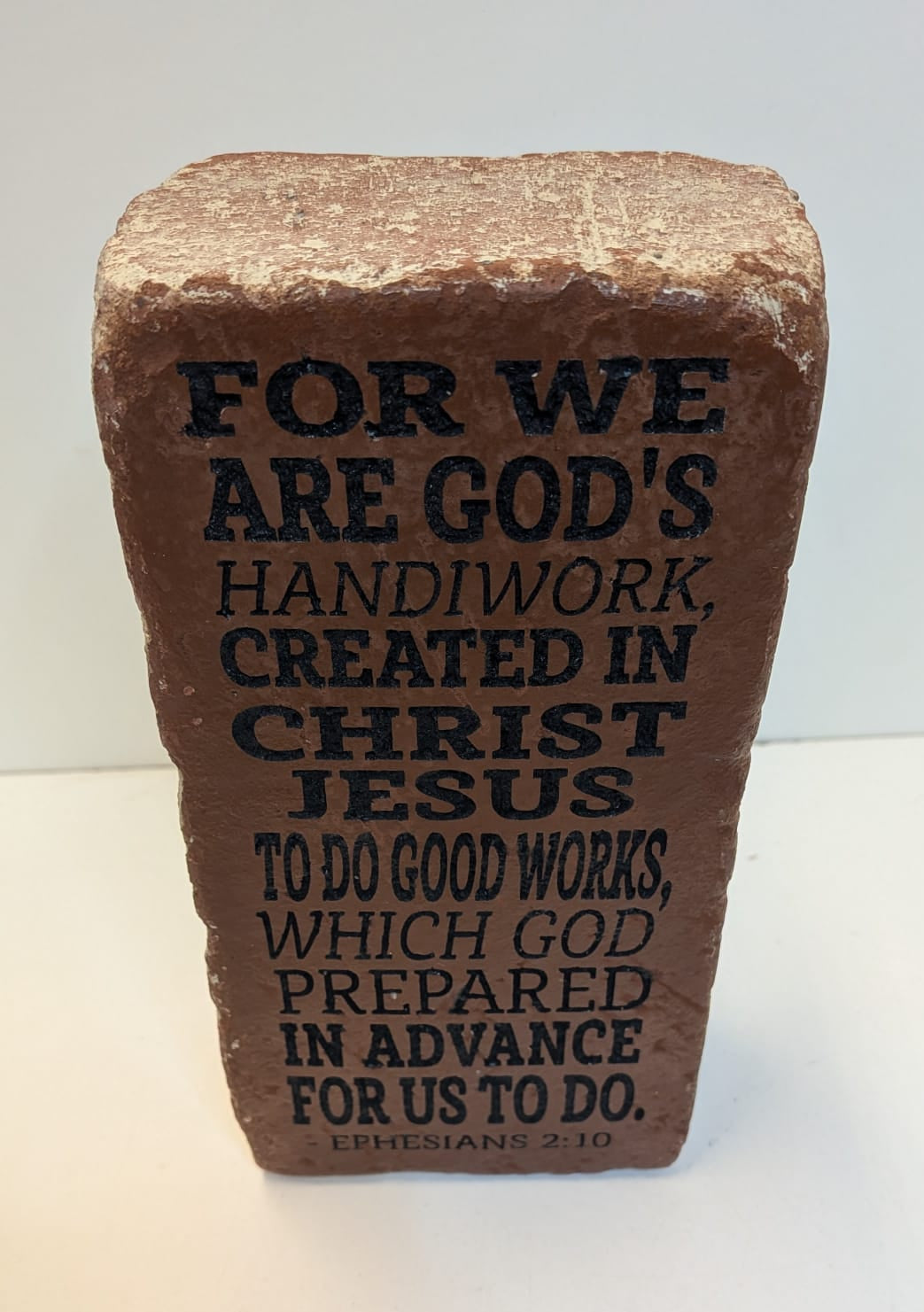 Engraved Brick Bookend, Ephesians 2:10 Scripture Verse