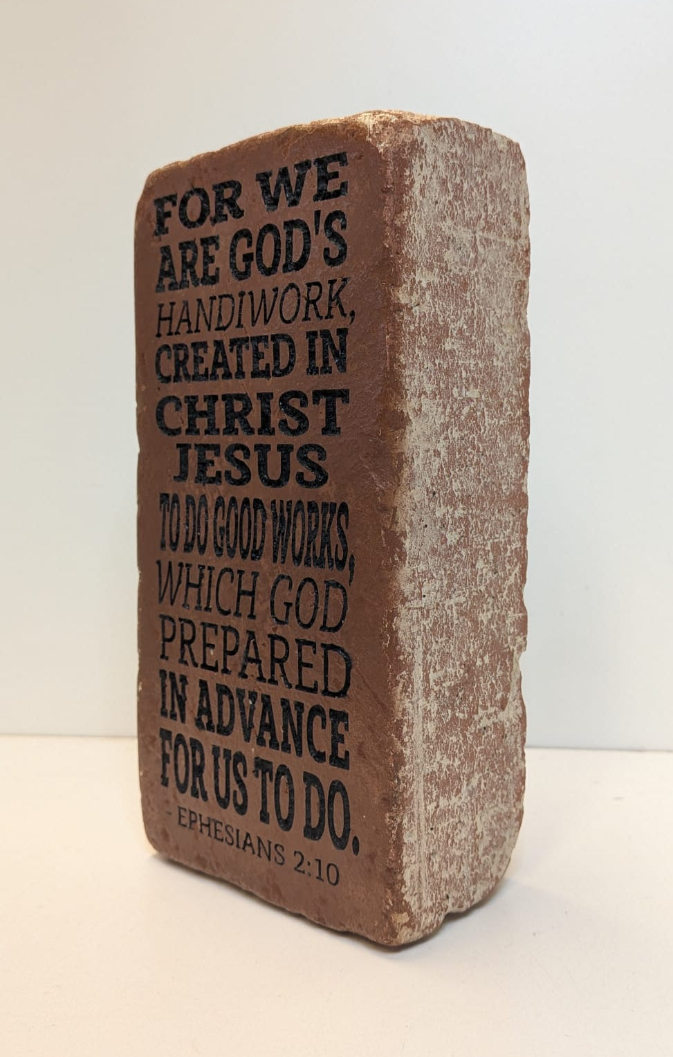 Engraved Brick Bookend, Ephesians 2:10 Scripture Verse