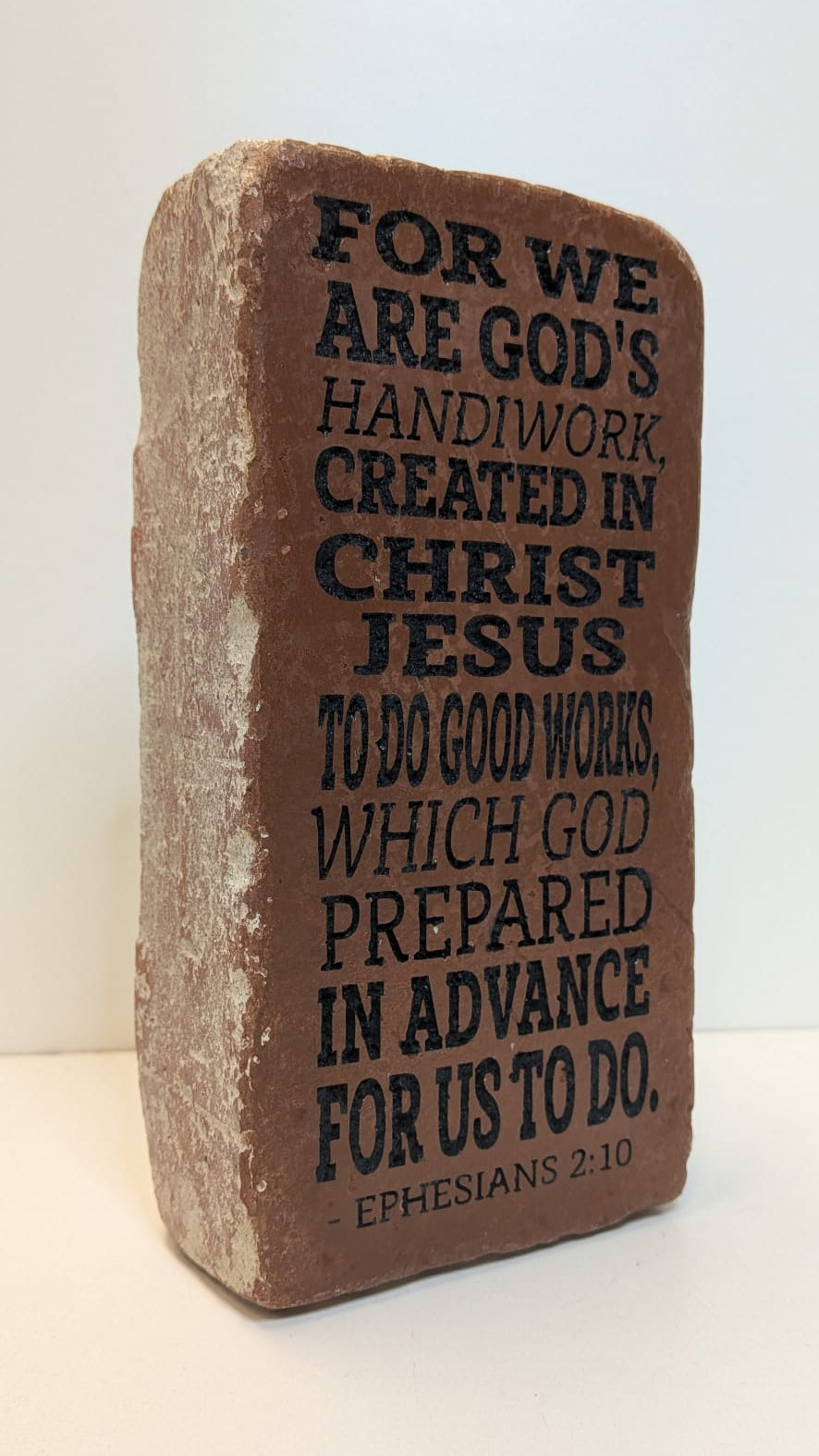 Engraved Brick Bookend, Ephesians 2:10 Scripture Verse