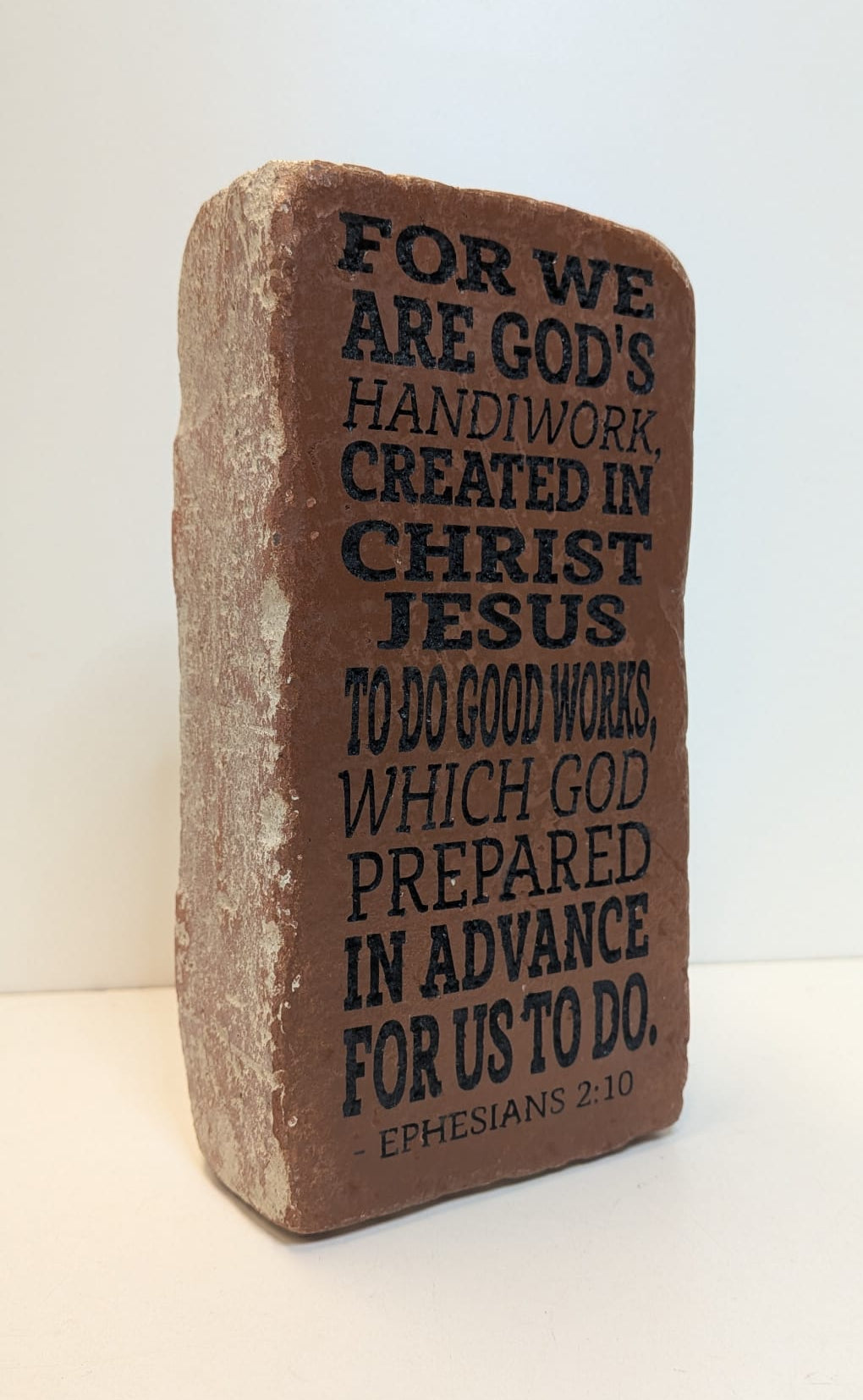 Engraved Brick Bookend, Ephesians 2:10 Scripture Verse