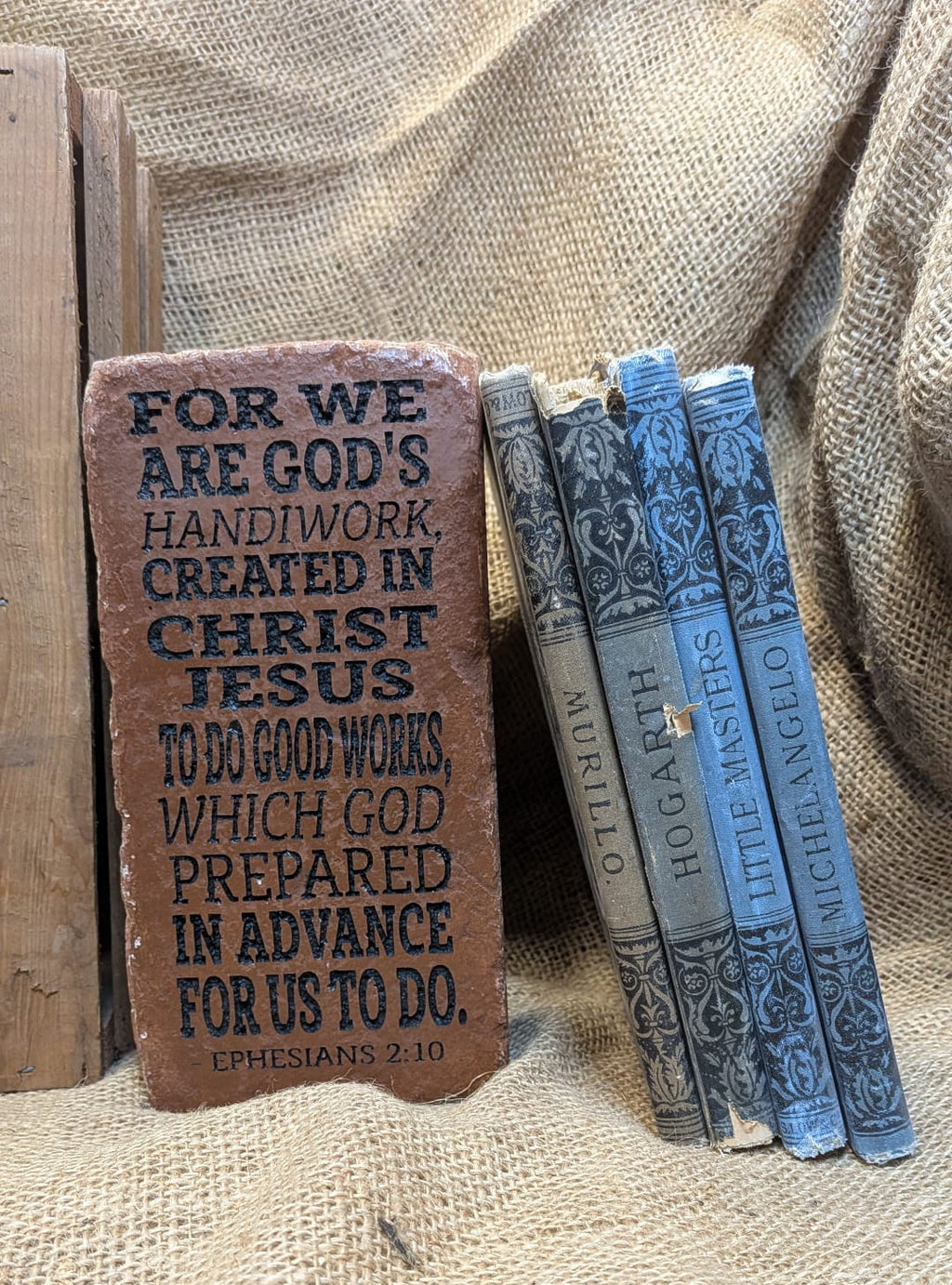 Engraved Brick Bookend, Ephesians 2:10 Scripture Verse