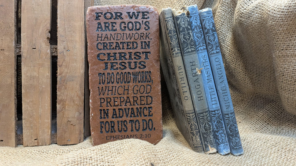 Engraved Brick Bookend, Ephesians 2:10 Scripture Verse