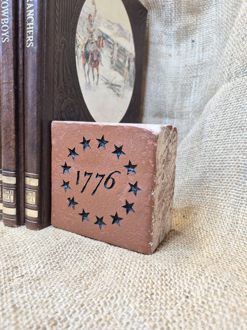 1776 Betsy Ross Engraved Terra Cotta Brick Bookend Home Decor