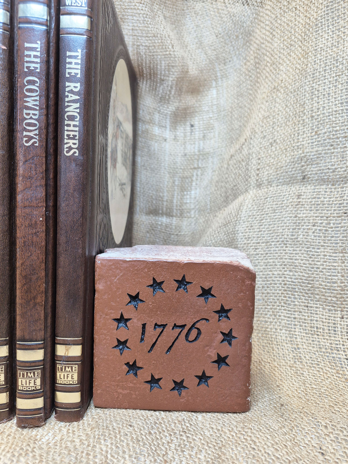 1776 Betsy Ross Engraved Terra Cotta Brick Bookend Home Decor