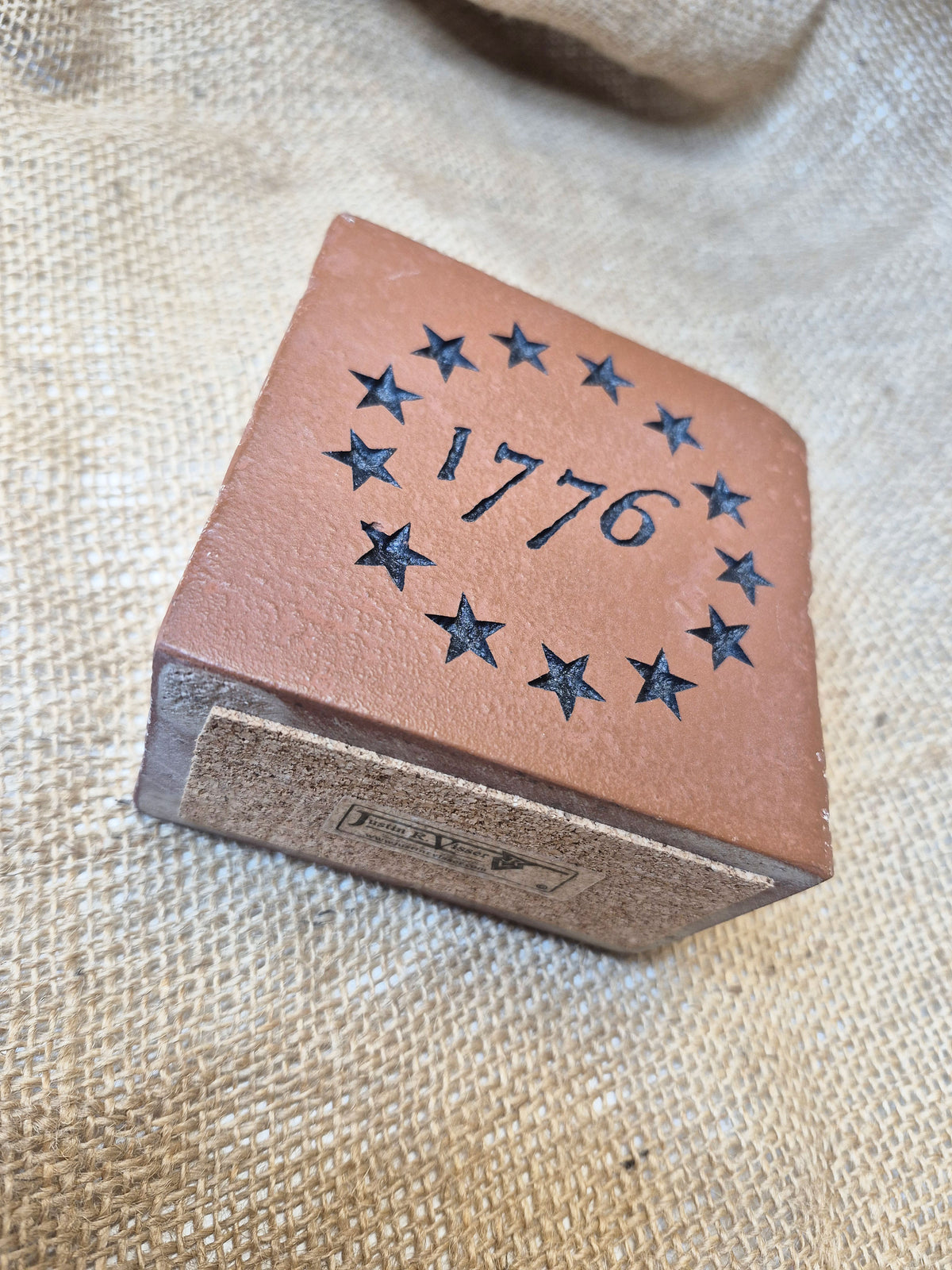 1776 Betsy Ross Engraved Terra Cotta Brick Bookend Home Decor