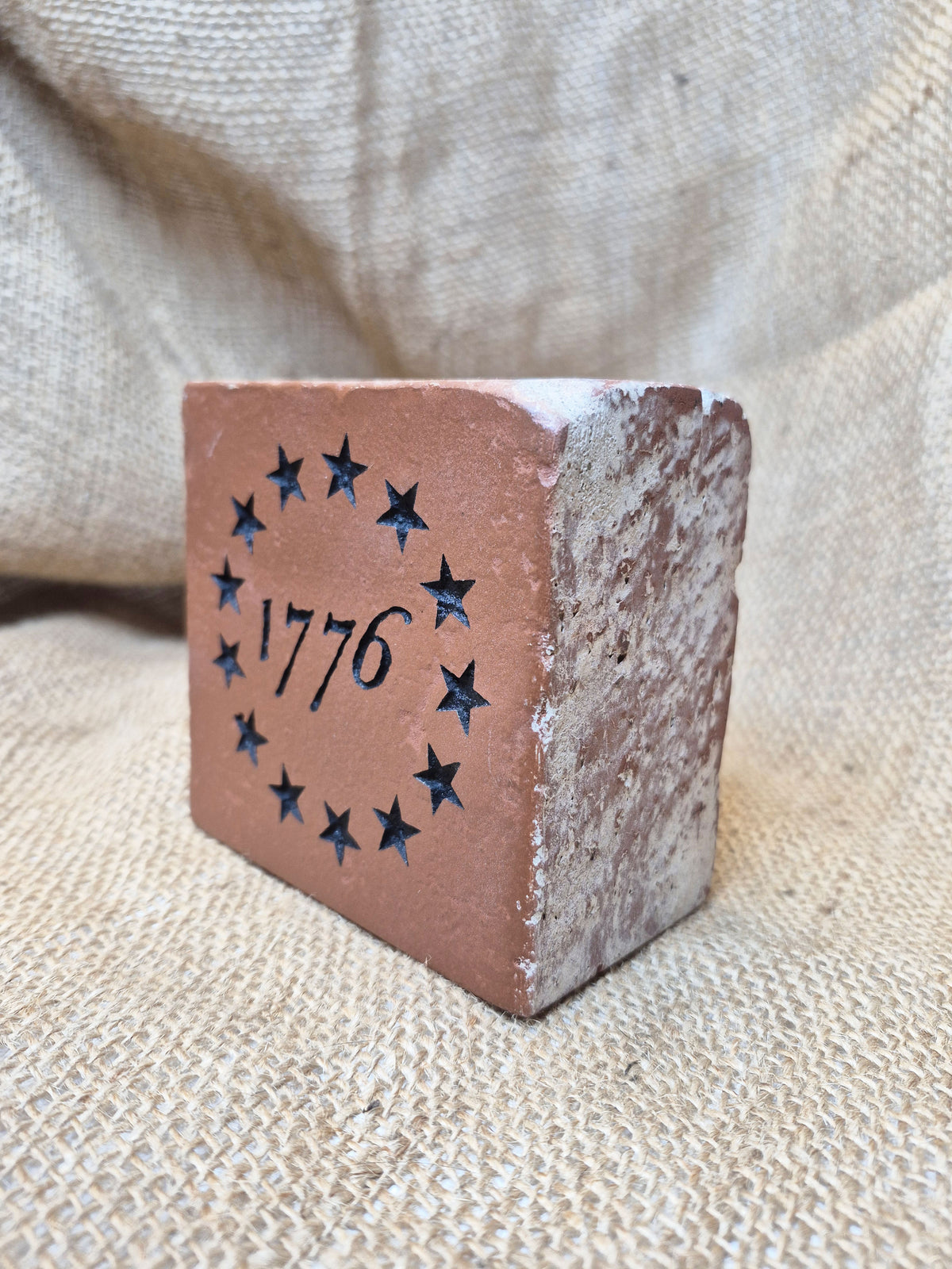 1776 Betsy Ross Engraved Terra Cotta Brick Bookend Home Decor