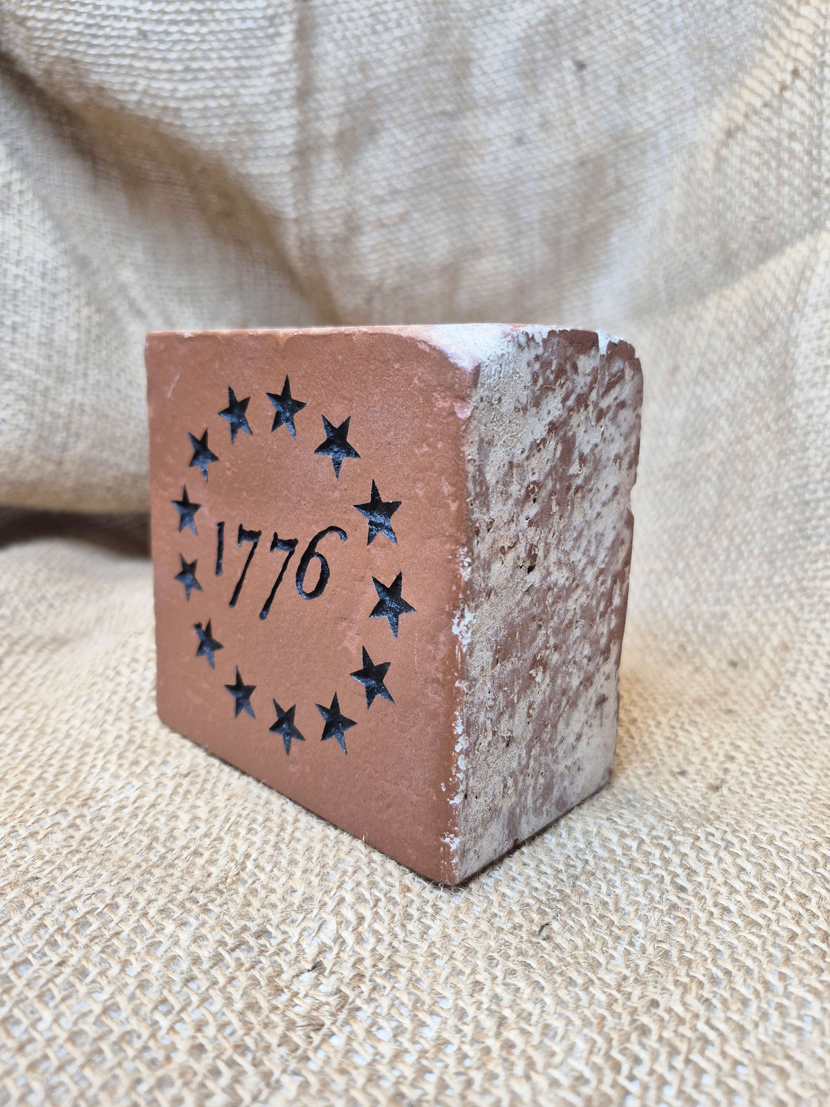 1776 Betsy Ross Engraved Terra Cotta Brick Bookend Home Decor
