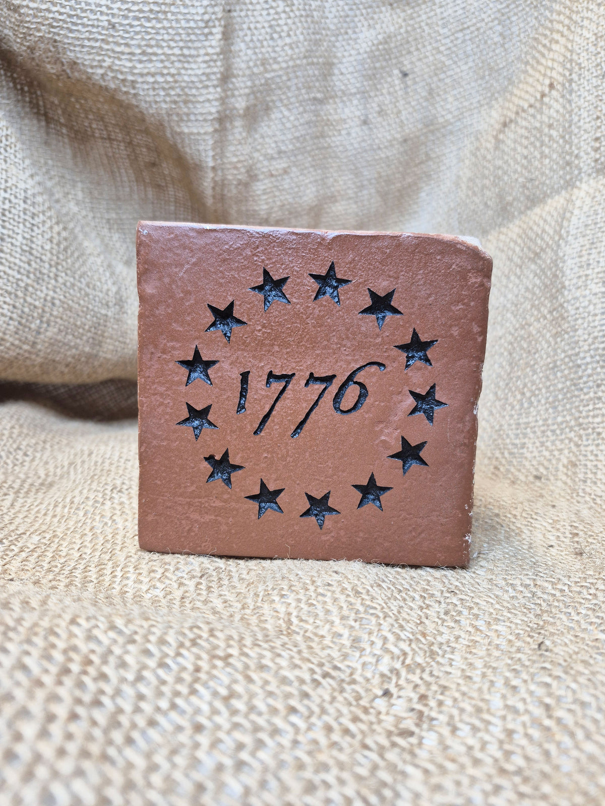 1776 Betsy Ross Engraved Terra Cotta Brick Bookend Home Decor