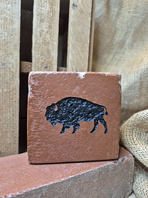 American Bison or Buffalo Engraved Brick Bookend