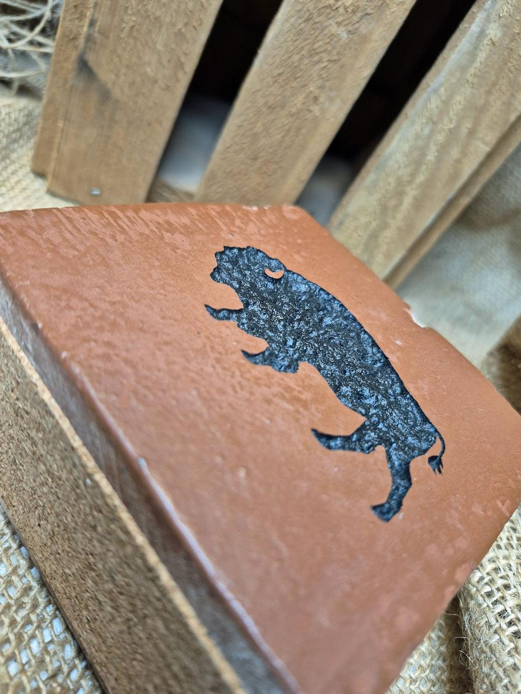 American Bison or Buffalo Engraved Brick Bookend