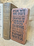 Engraved Brick Bookend, Ephesians 2:10 Scripture Verse