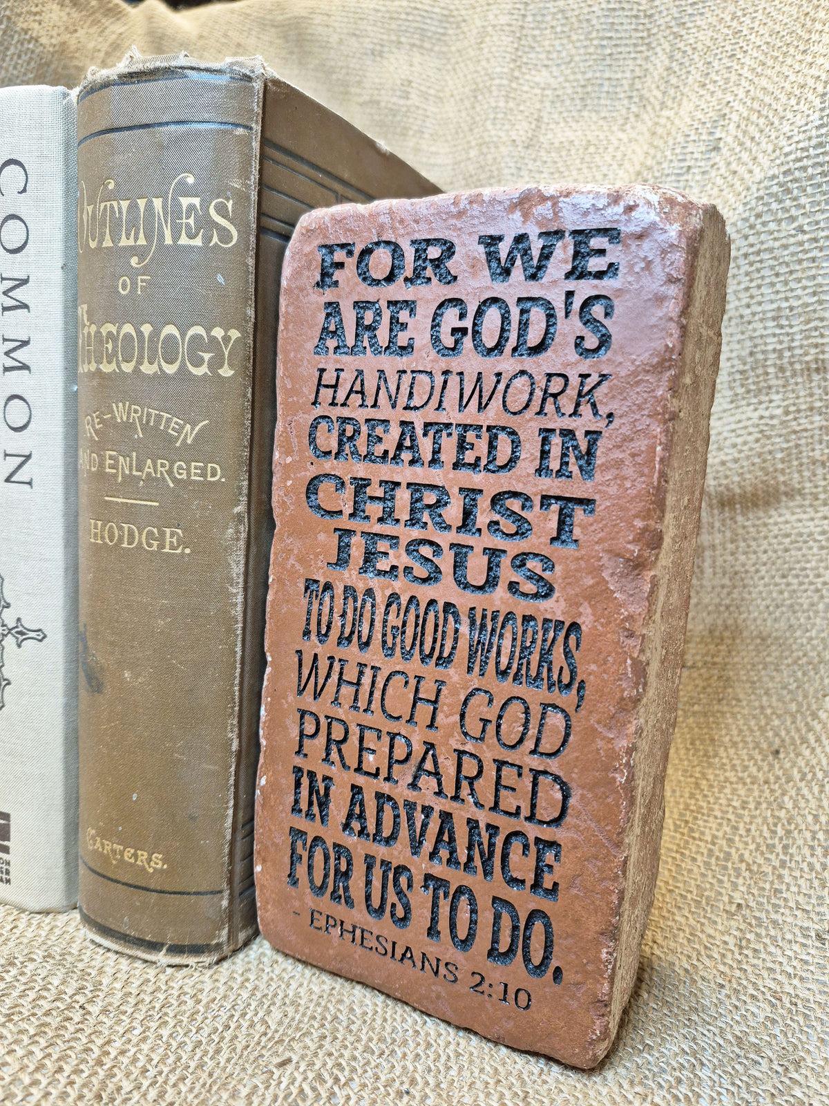 Engraved Brick Bookend, Ephesians 2:10 Scripture Verse