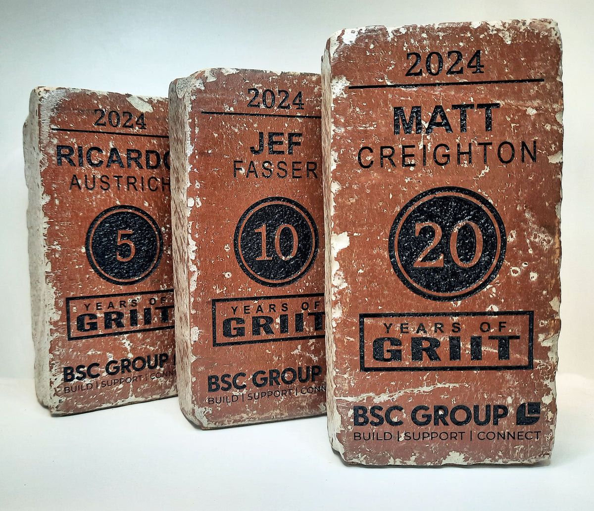 Engraved Brick Awards with Logo and Custom Text