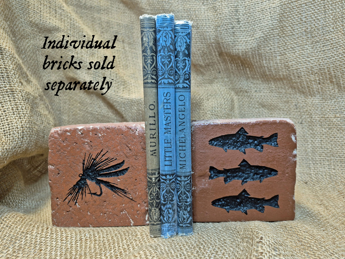 Trout Stream Silhouette Engraved Brick Bookend