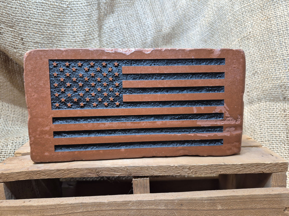 United States Flag Engraved Brick Bookend Home Decor